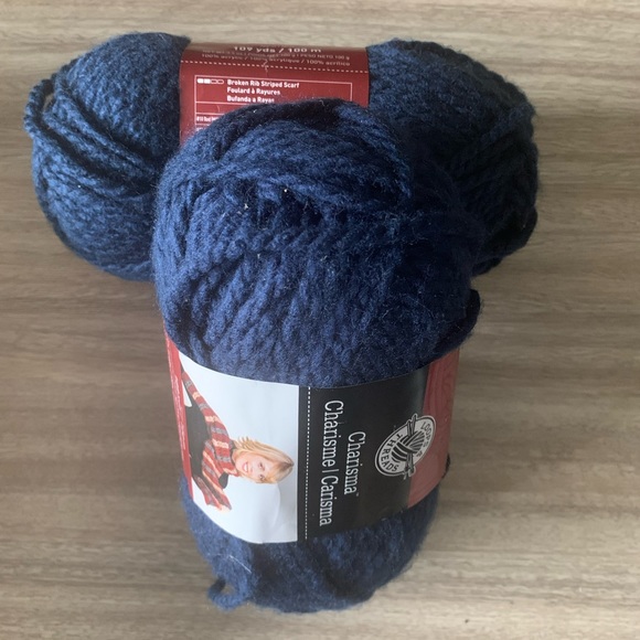 NWT 2 Loops & Threads Charisma Yarns Approximately 109yds / 100m Dark Blue Color - Picture 3 of 3